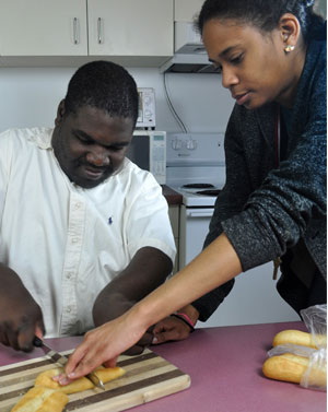 Cutting bread